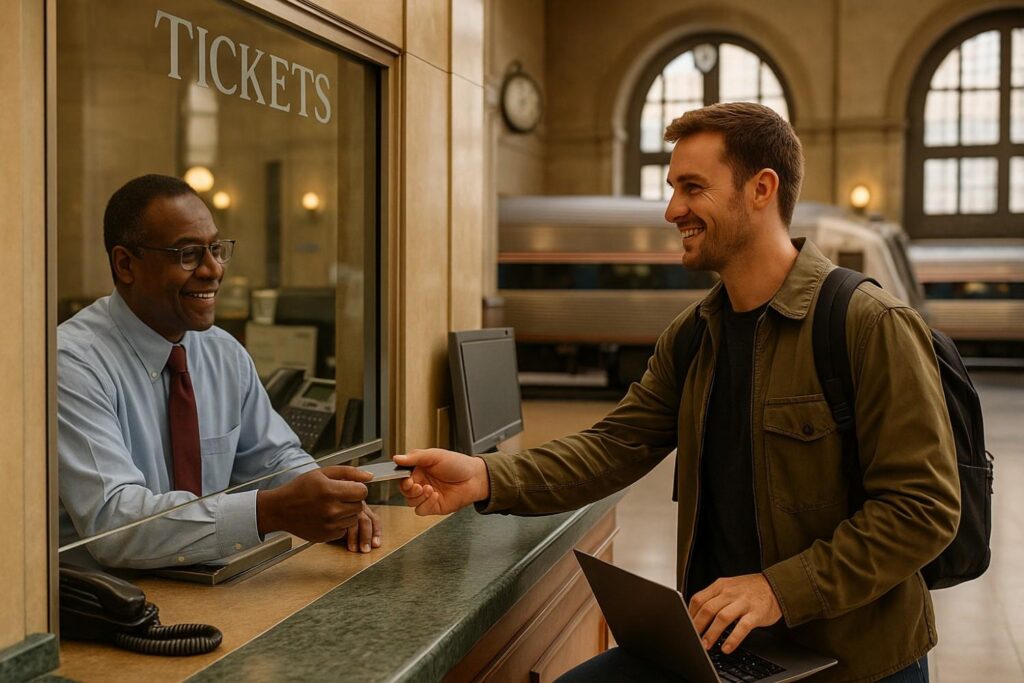 amtrak station counter ticket